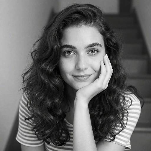 Soft Smiles: Black-and-White Portrait