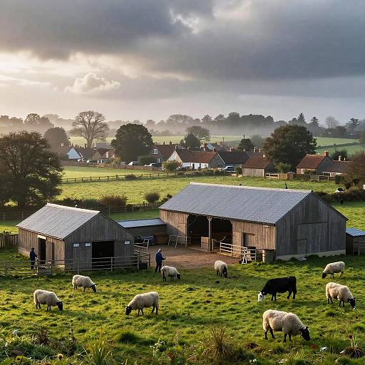 Emmerdale Farmyard Morning Mist Scene