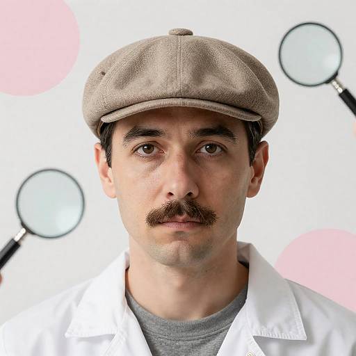 Neutral Expression Portrait with Unique Background