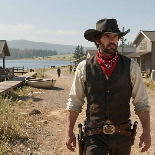 Cinematic Standoff in Western Landscape