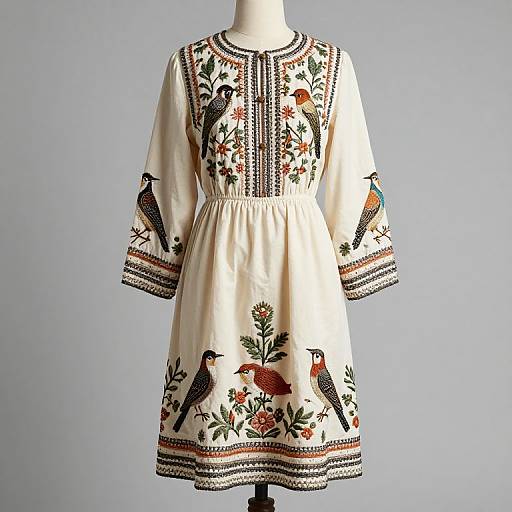 Carnaby Embroidered Bird Dress Design