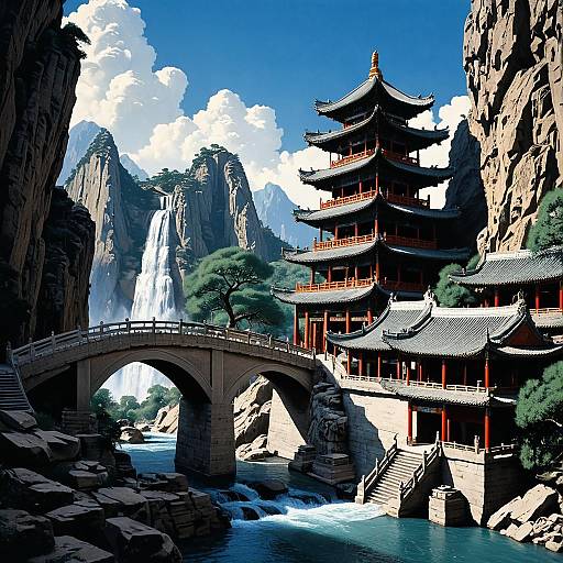 Stunning Maxfield Parrish Inspired Landscape