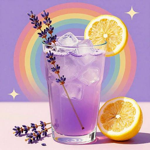 Psychedelic 1970s Lavender Lemonade Poster