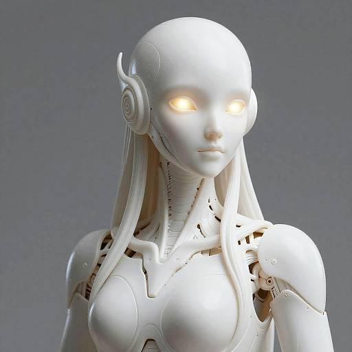 Elegant Organic Robot with Glowing Eyes