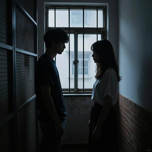 Mysterious Encounter in Dim Hallway