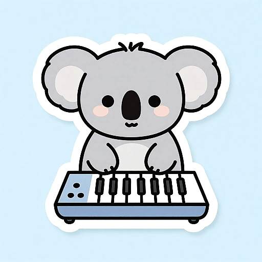 Kawaii Koala Playing Modular Synth