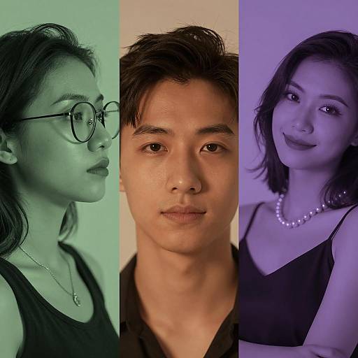 Trio of Colorful Portraits in Contrast