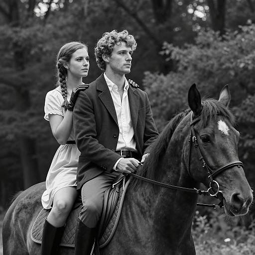 Romantic Ride in Black and White