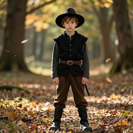Young Noble Boy in Medieval Forest