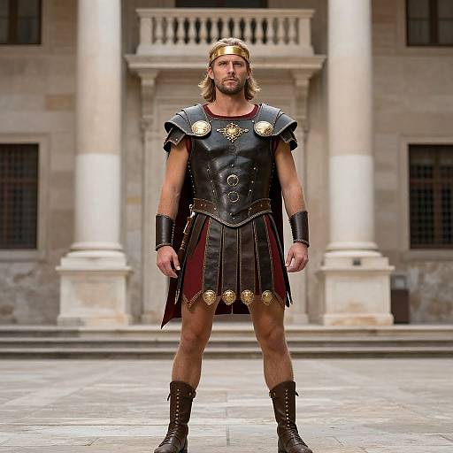 Man in Roman Gladiator Costume