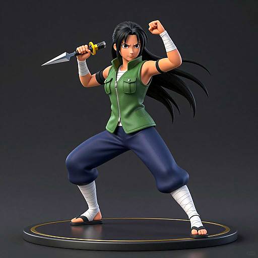 Female Anime Ninja in Action Pose