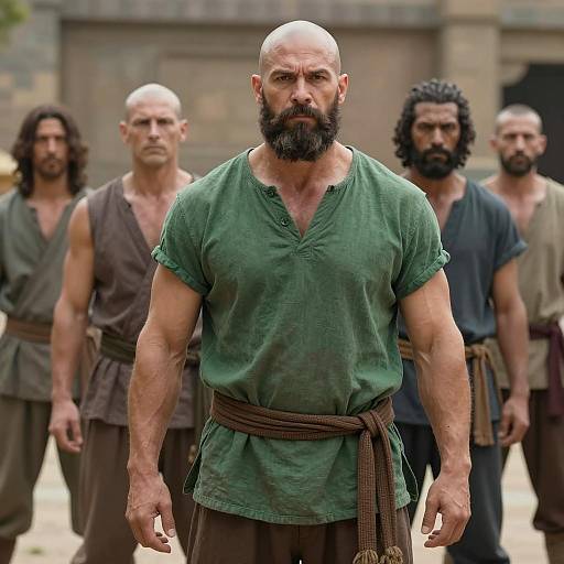 Group of Martial Arts Ancestors in Traditional Tunics