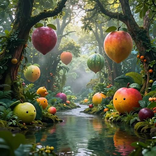 Enchanted Forest of Giant Fruits