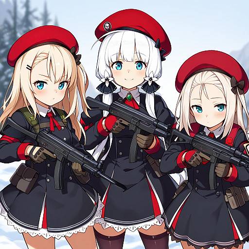 Illustration of Mp5 (girls' frontline), girls' frontline in the style of Fukurou (owl222)