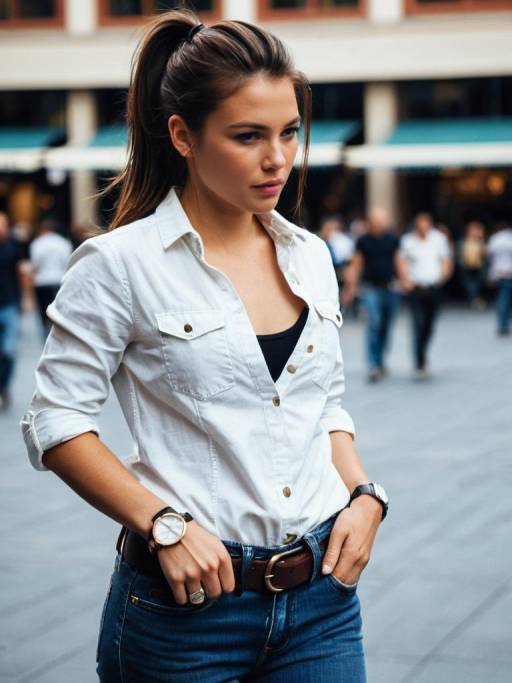 Young Woman in Casual Urban Outfit