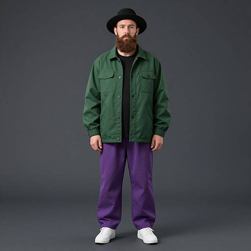 Caucasian Man in Colorful Outfit