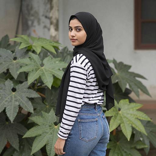 Young Woman in Black Hijab Portrait