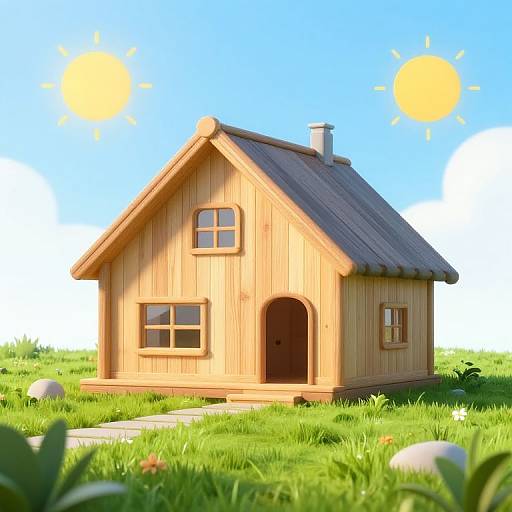 Microdosing Cartoon Modern House Wallpaper