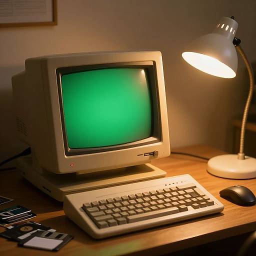 Vintage Computer Nostalgia Scene