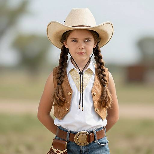 Child Cowgirl in Western Outfit