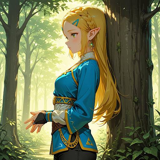 Princess Zelda in Ghibli Style Art