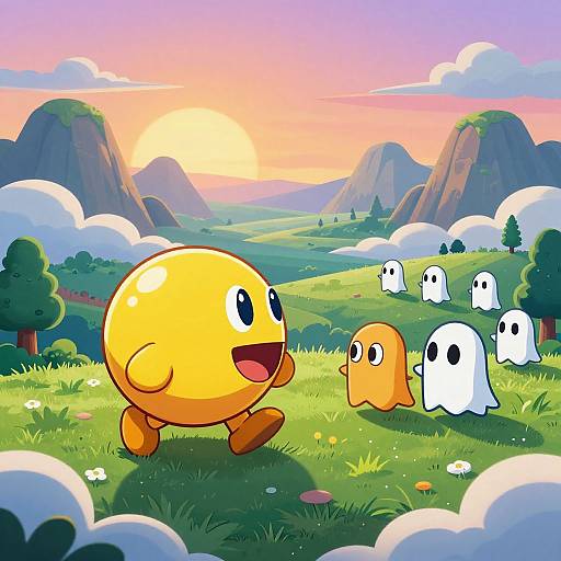 Detailed Pacman Chase in Nature