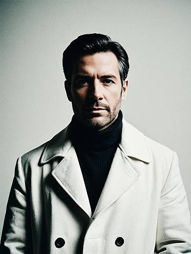 Man in White Coat Portrait