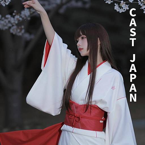 Serene East Asian Woman in Hakama