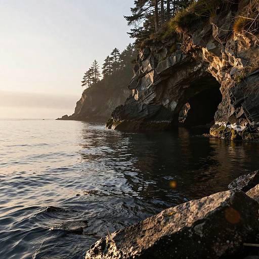 Serene Northern Pacific Coastal Cave