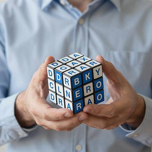 Close-Up of Hands with Rubik's Cube