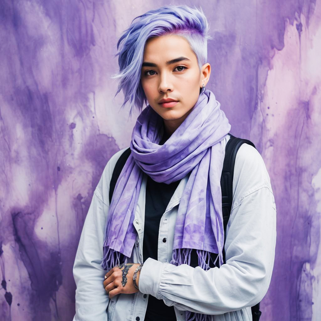 Vibrant Rave Style with Lavender Hair