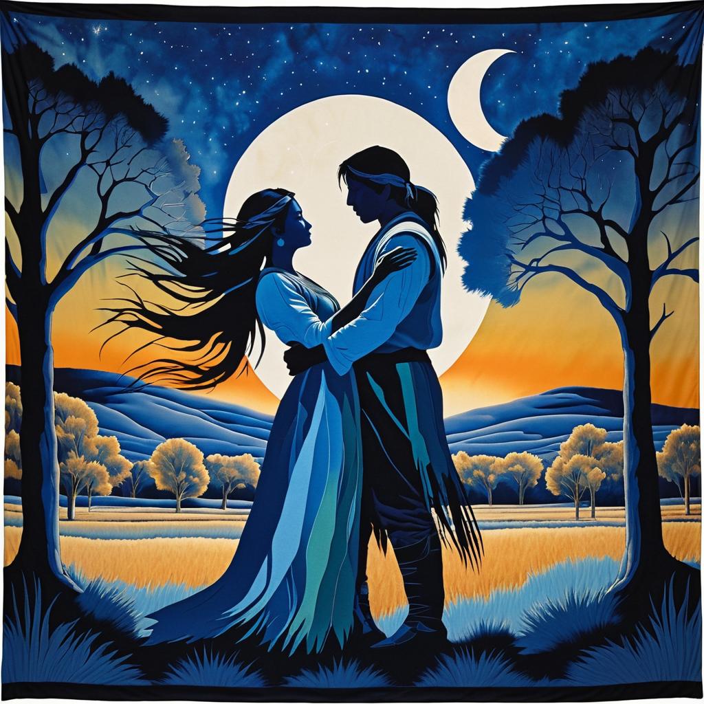 Romantic Native American Tapestry Art