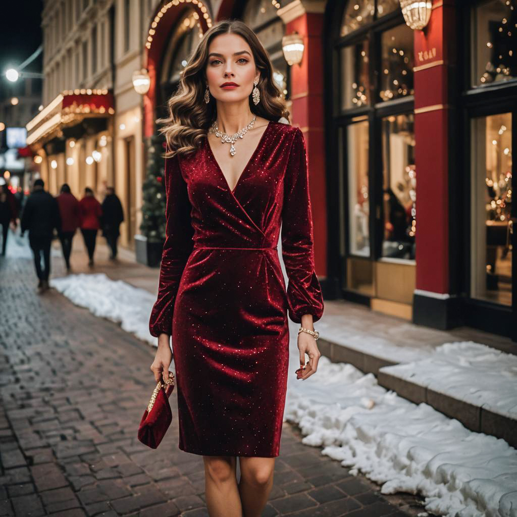 Elegant Christmas Party Fashion in Noir Style