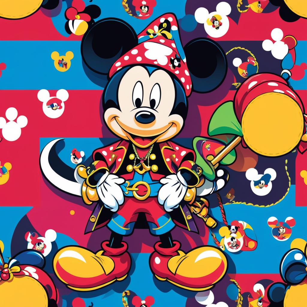 Mickey Mouse as a Playful Pirate