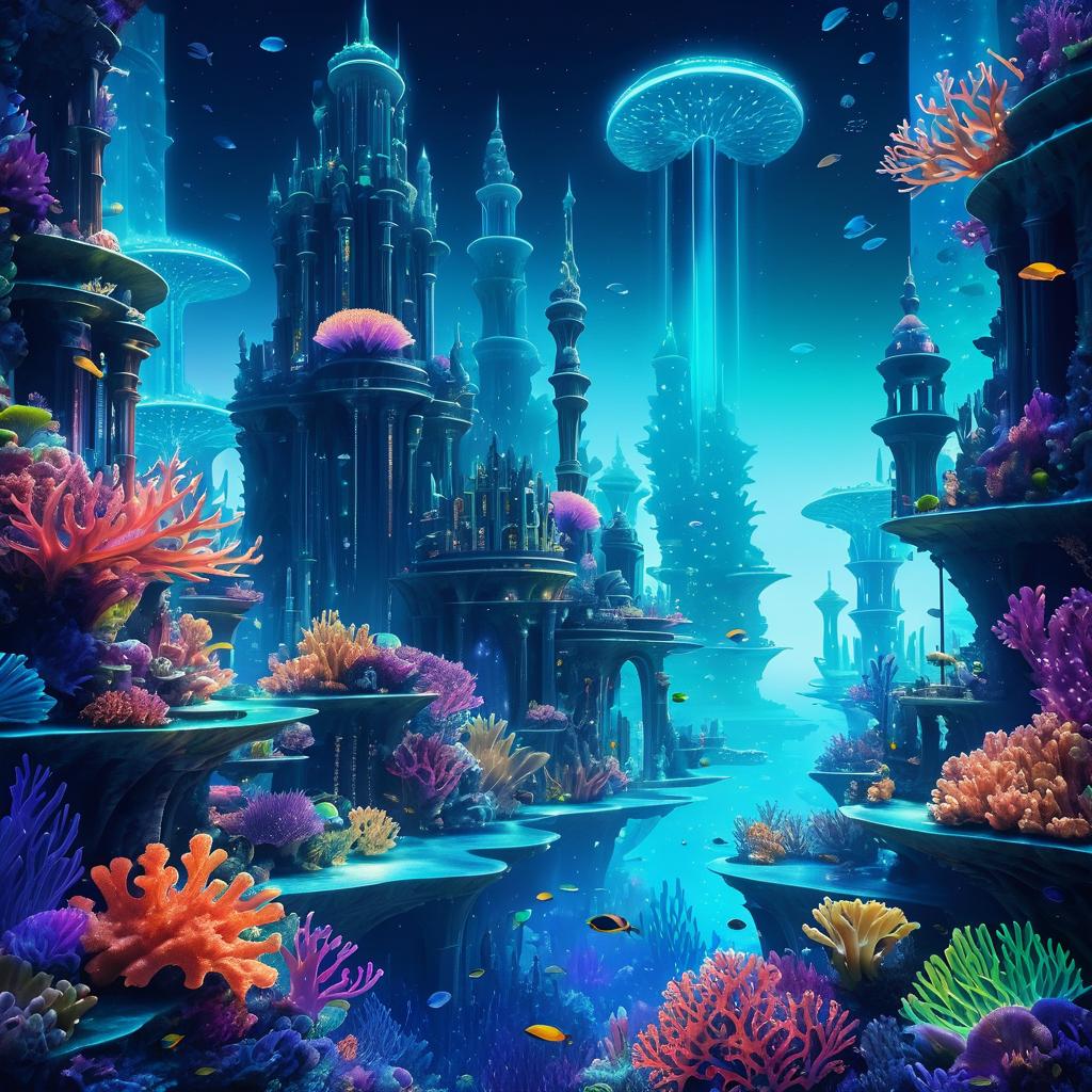 Vibrant Underwater City in Coral Reef