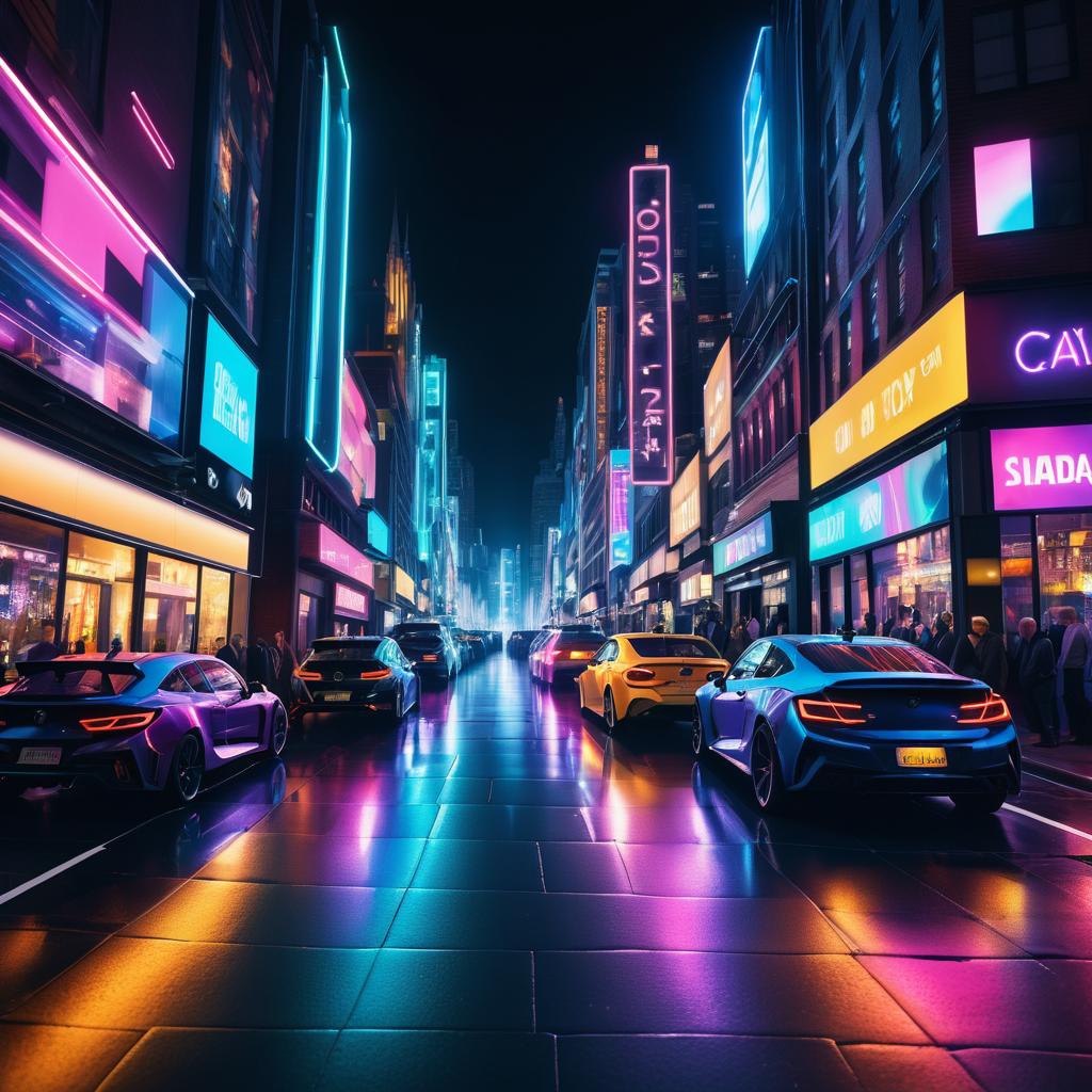 Vibrant Nightlife: A City Street Scene