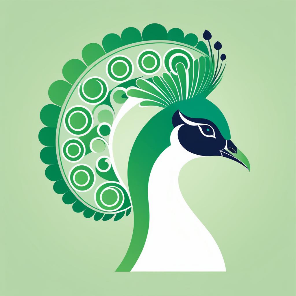 Minimalist Flat Peacock Illustration Design