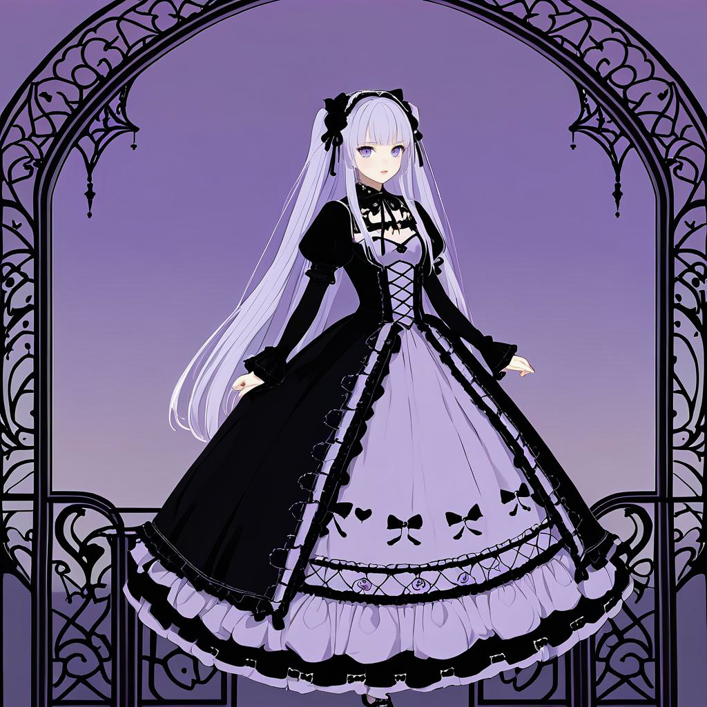 Whimsical Gothic Lolita in Twilight Haze