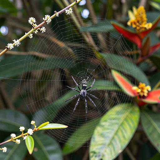 Macro Arachnid Spinning Silver Web
