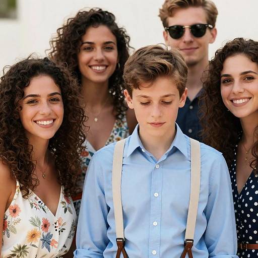 Group of Young People Smiling Outdoors