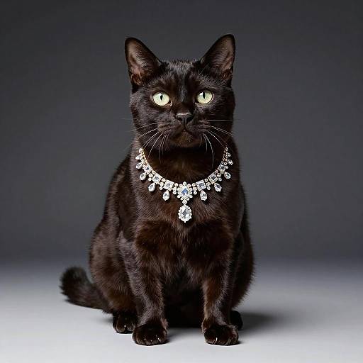 Luxurious Toybob Cat with Diamond Necklace