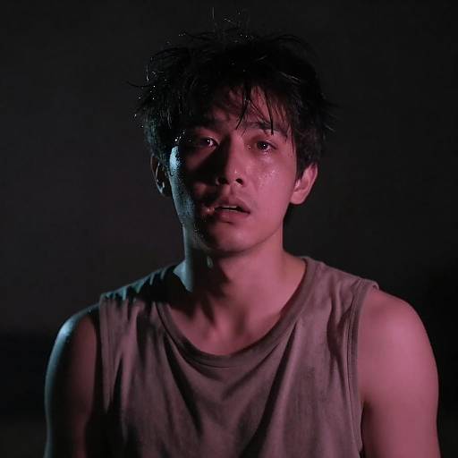 Dramatic Portrait of a Distressed Young Man