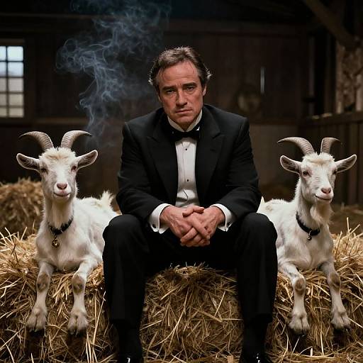 Goat Godfather in 1970s Barn