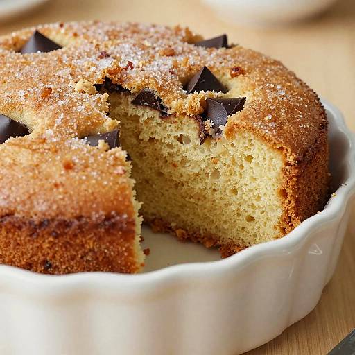 Close-Up of Moist Chocolate Chunk Cake