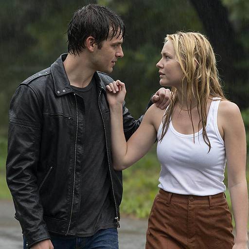 Intense Rainy Moment Between Lovers