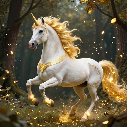 Majestic Unicorn in Glowing Armor
