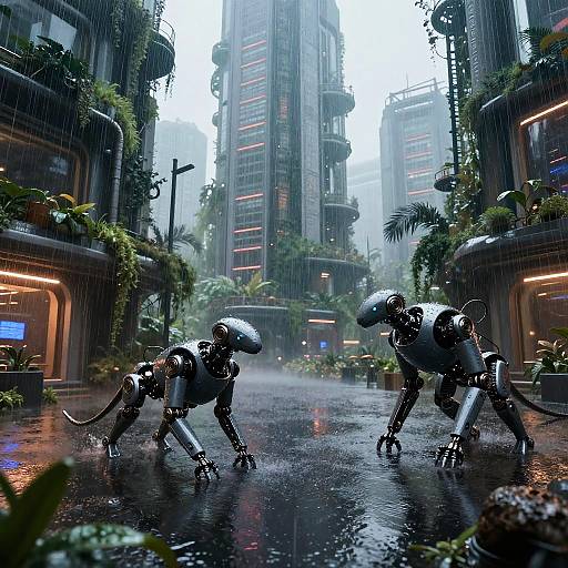 Futuristic Rainworld Flooded Metropolis