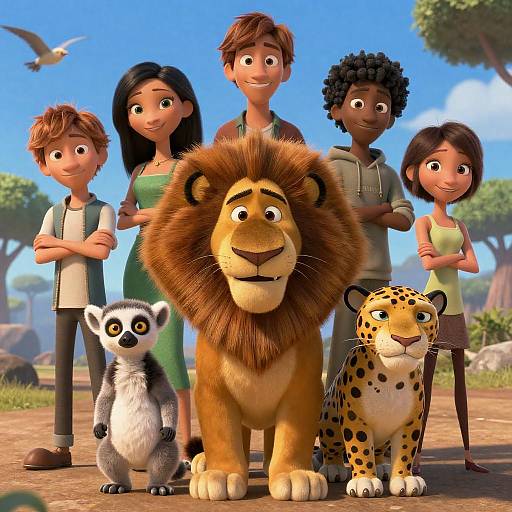 Vibrant Group Photo of Madagascar 3 Characters