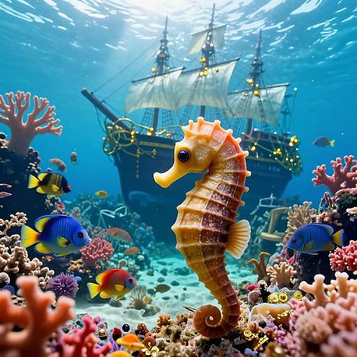 Whimsical Underwater Coral Reef Scene