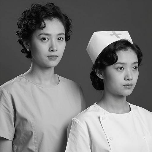 Elegant Duo in Black and White Contrast